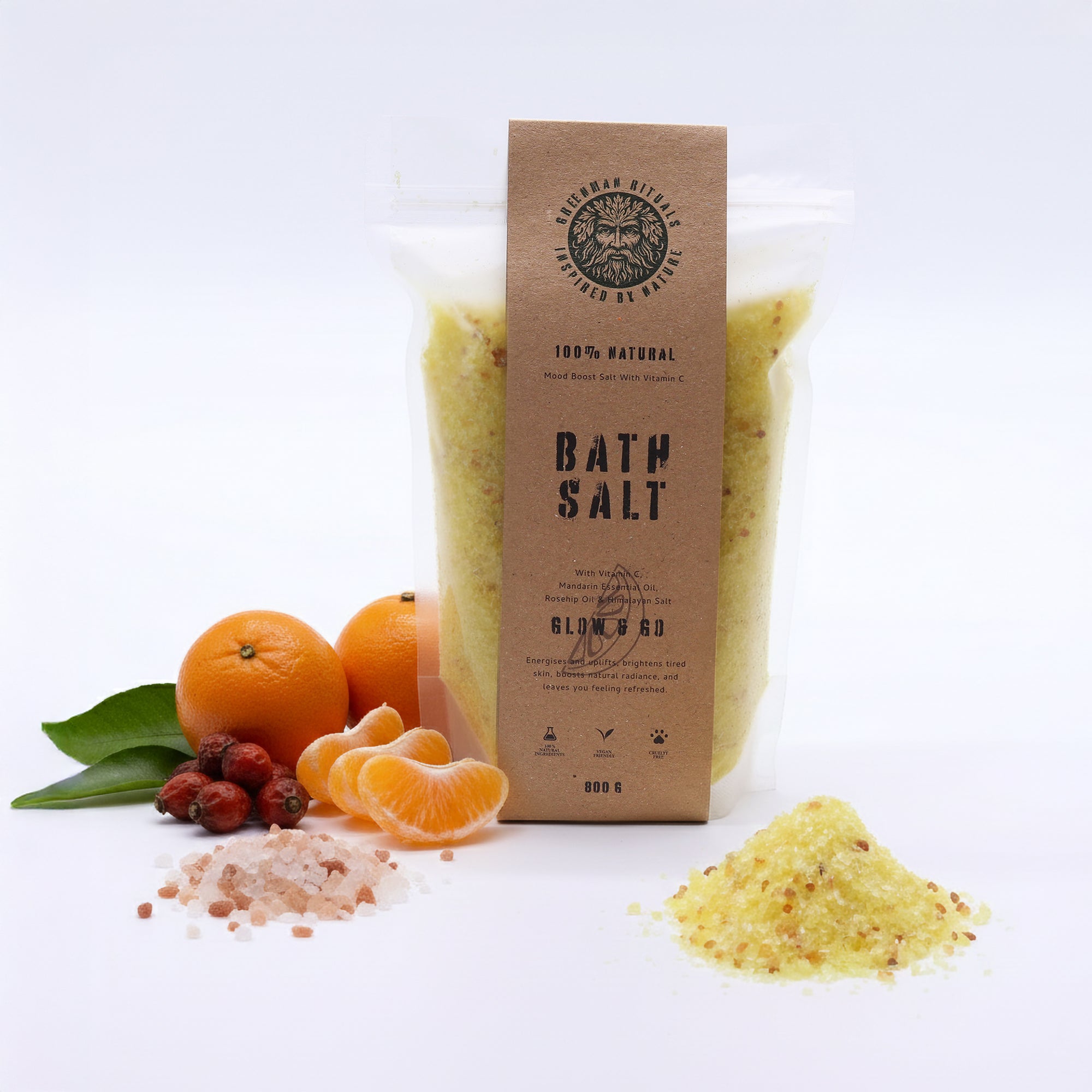 Greenman Rituals Bath Salt - Vitamin C & Mandarin Epsom (Glow & Go)